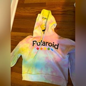 Rainbow tie-dye Polaroid sweatshirt